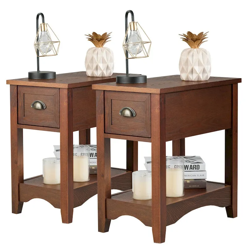 Modern-Style Side Table / Coffee Table (2-Piece Set), Compact Design with Drawer — 13