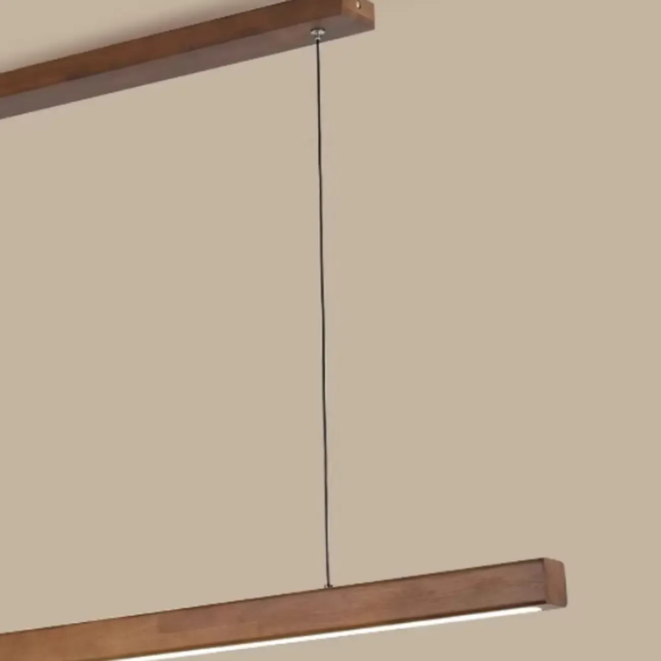 Walnut Wood Rustic Island Light in Rectangular Shape