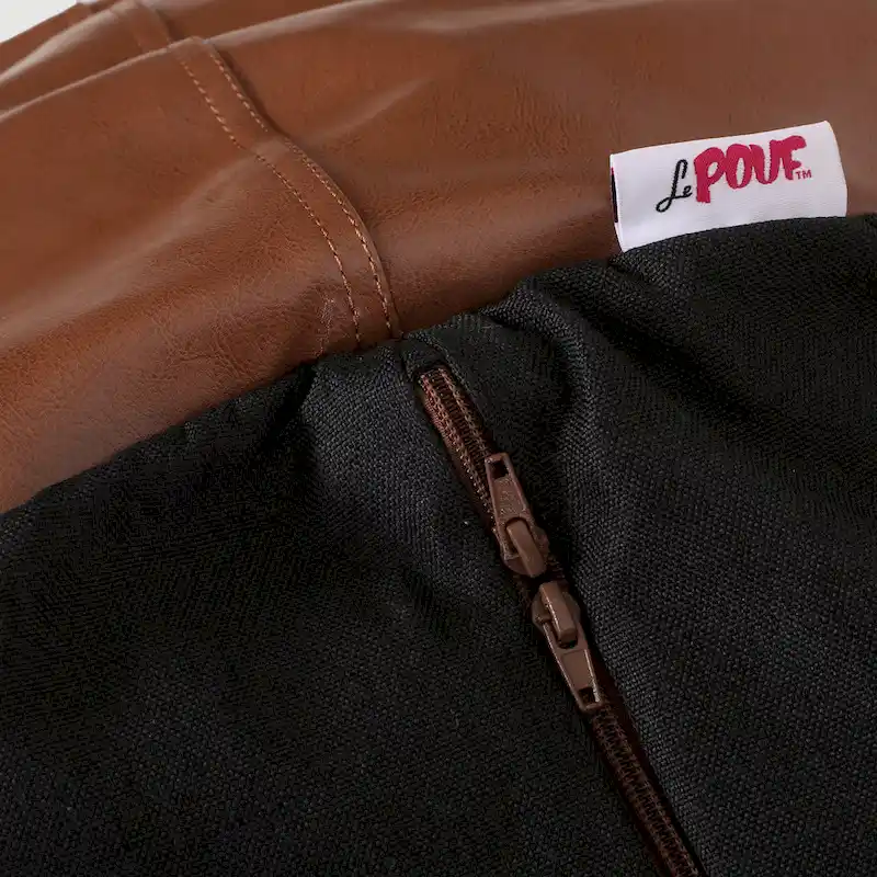 Ohnstad Modern 5 Foot Two Toned Fabric and Faux Leather Bean Bag by Christopher Knight Home