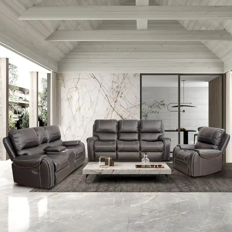 Contemporary Reclining Seating Collection Functional Sectional Sofa Set