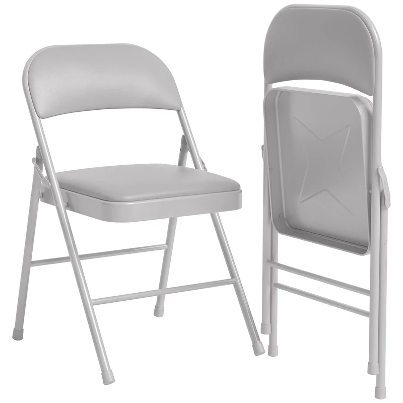 Folding Chairs 2/4 Pack With Padded Cushion and Back
