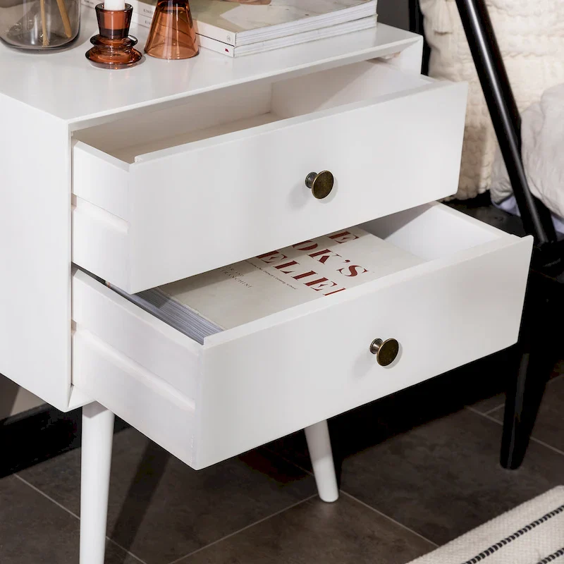 Middlebrook Mid-Century Solid Wood 2-Drawer Nightstand (Set of 2)