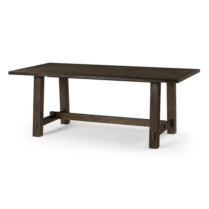Rectangular Wooden Dining Table (Weathered Black Finish)