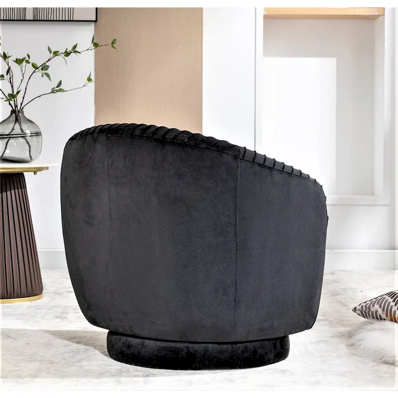 Small Milvo Velvet Swivel Barrel Chair