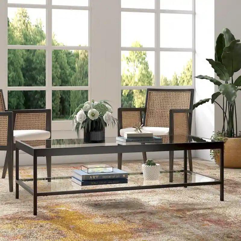 Alexis Metal and Glass Coffee Table