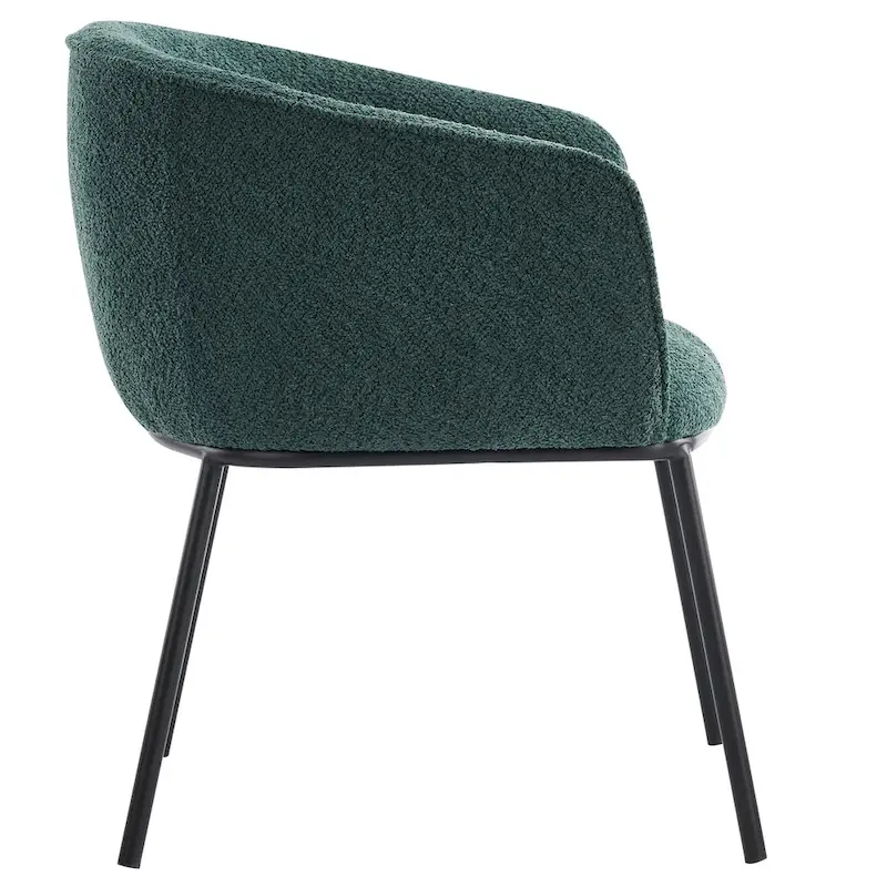 Set of 1 Boucle Upholstered Accent Barrel Armchair