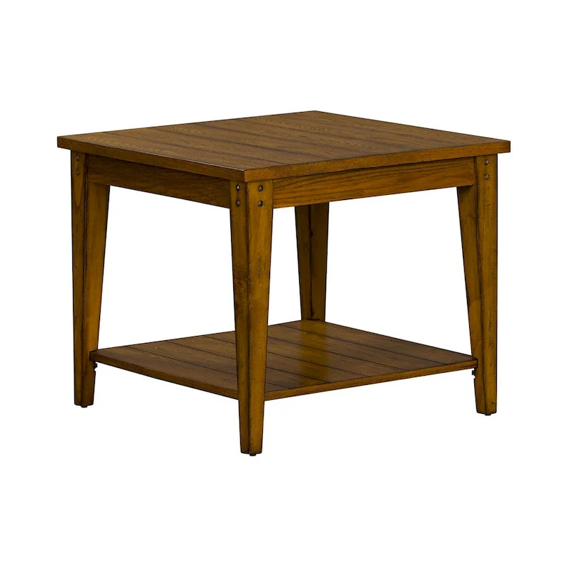 Oak Square Lamp Table