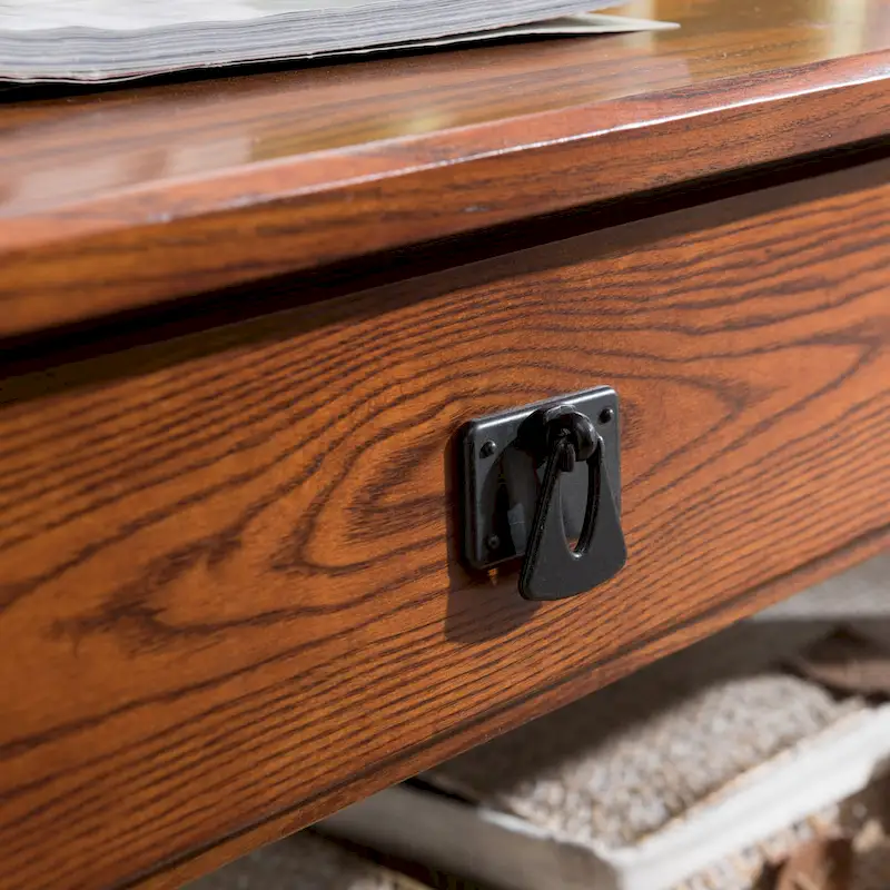 Leick Home Mission Two Drawer Coffee Table with Shelf