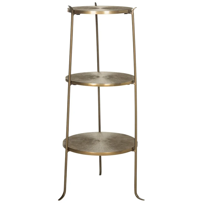 SAFAVIEH Jerrie Brass Side Table - 14 x 14 x 31.5 - 14Wx14Dx32H