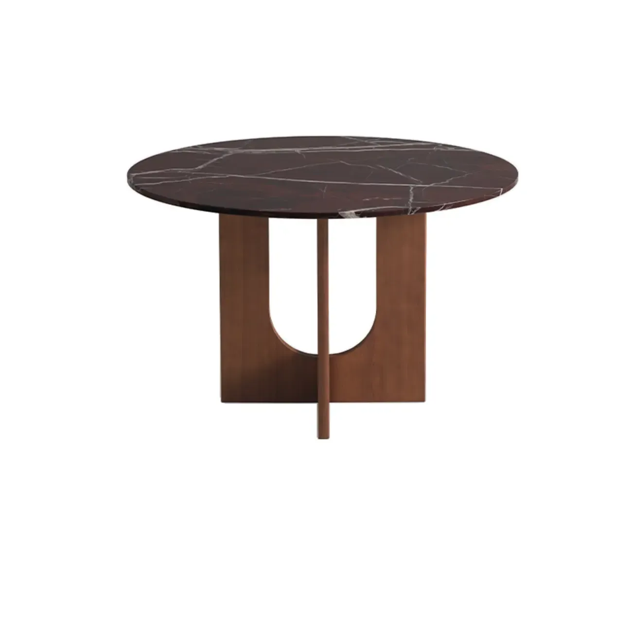 Modern Round Marble Top Pedestal Dining Table