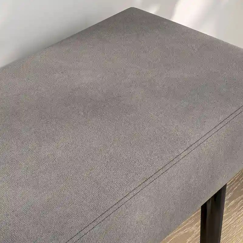 HOMCOM 39 End of Bed Bench, Upholstered Entryway Bench with Steel Legs, Bedroom Bench, Gray