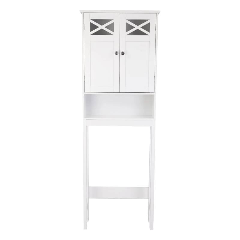 68FCH Double Door Fork Toilet Cabinet White