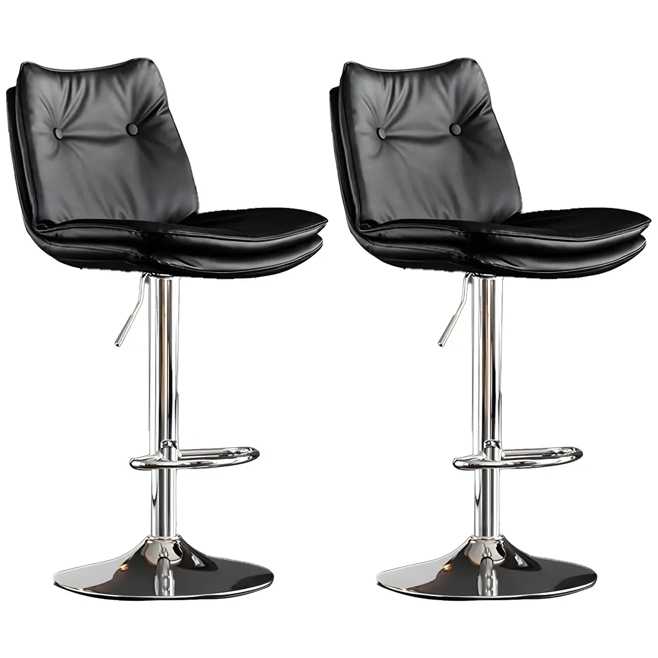 Modern Adjustable Leather Swivel Bar Stools