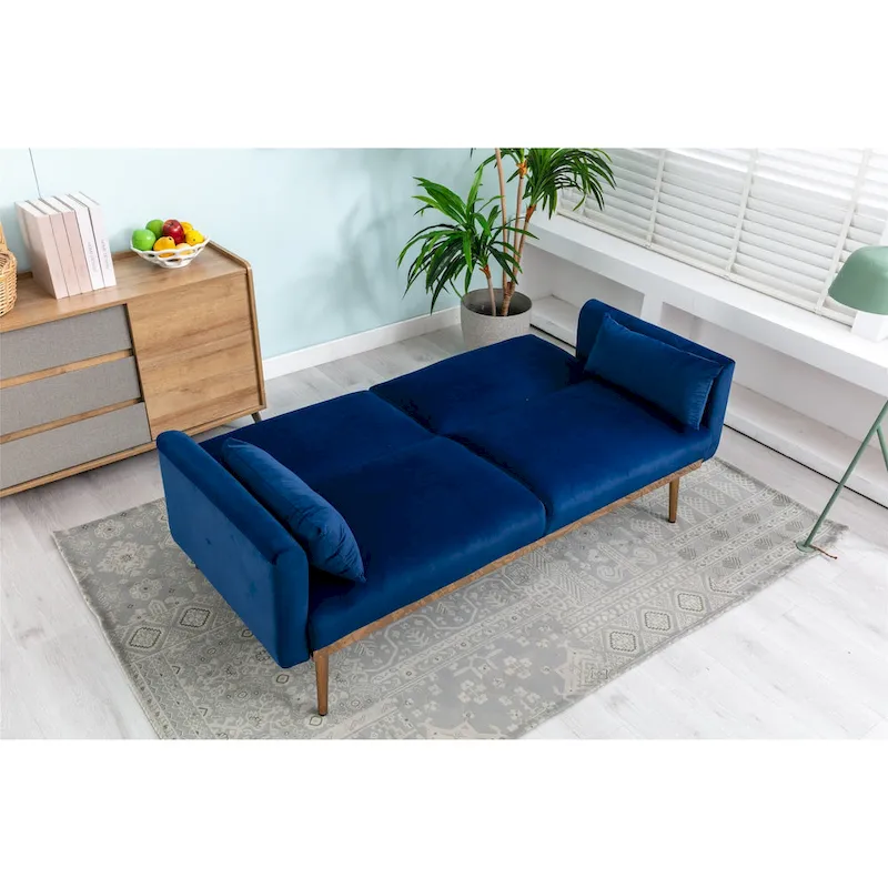 Velvet Upholstered Convertible Loveseats Sleeper Sofa