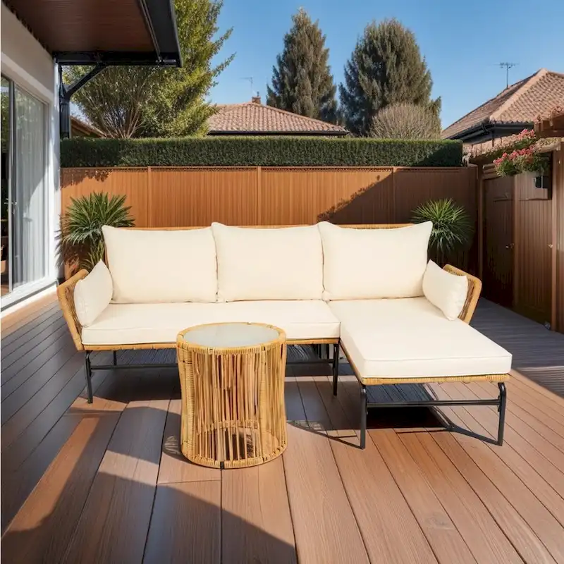 MM 3 Pieces Outdoor Patio Wicker Furniture Sets