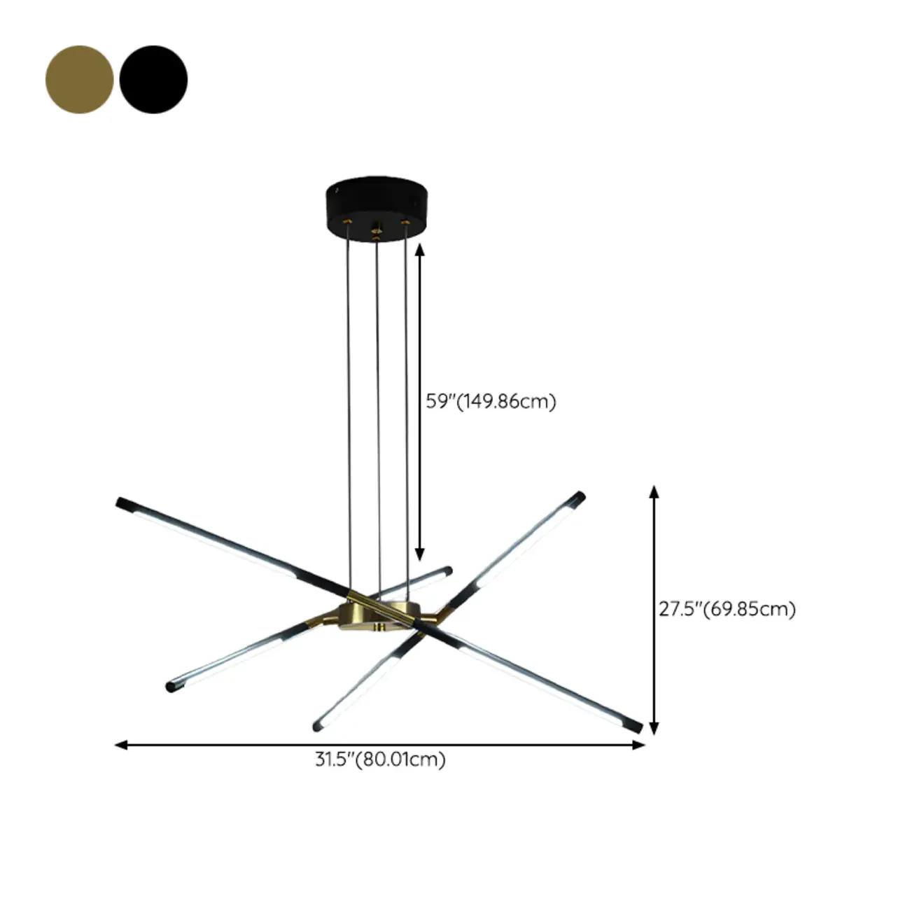 Modern LED Linear Chandelier with Adjustable Height