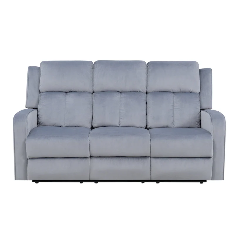 Dale Blue-grey Fabric Upholstered Reclining Sofa