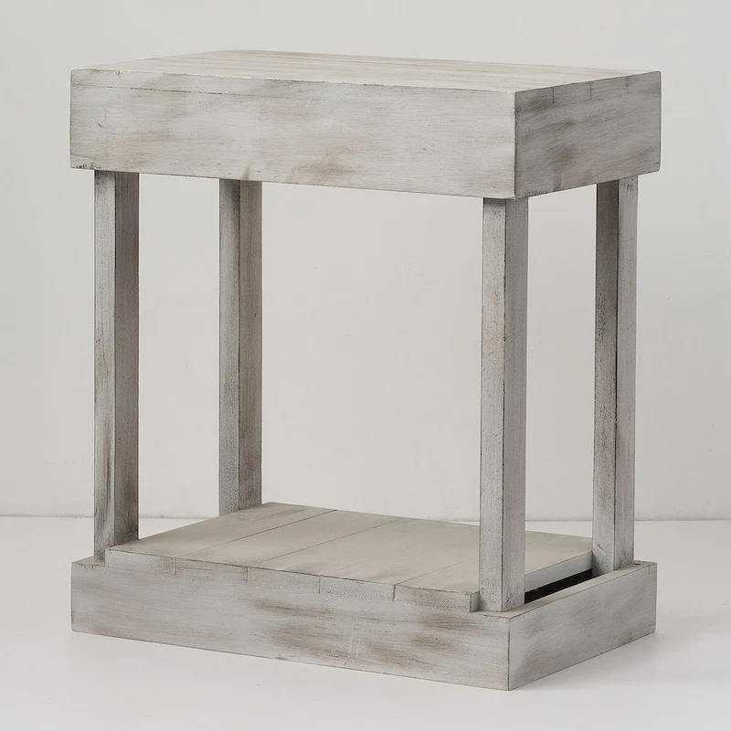 Rustic Farmhouse Solid Wood Accent End Table Sofa Side Table - 11 W x 26 H