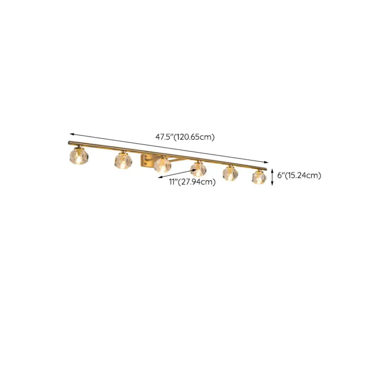 Elegant Linear Globe Brass Crystal Vanity Lights in Multi-Light