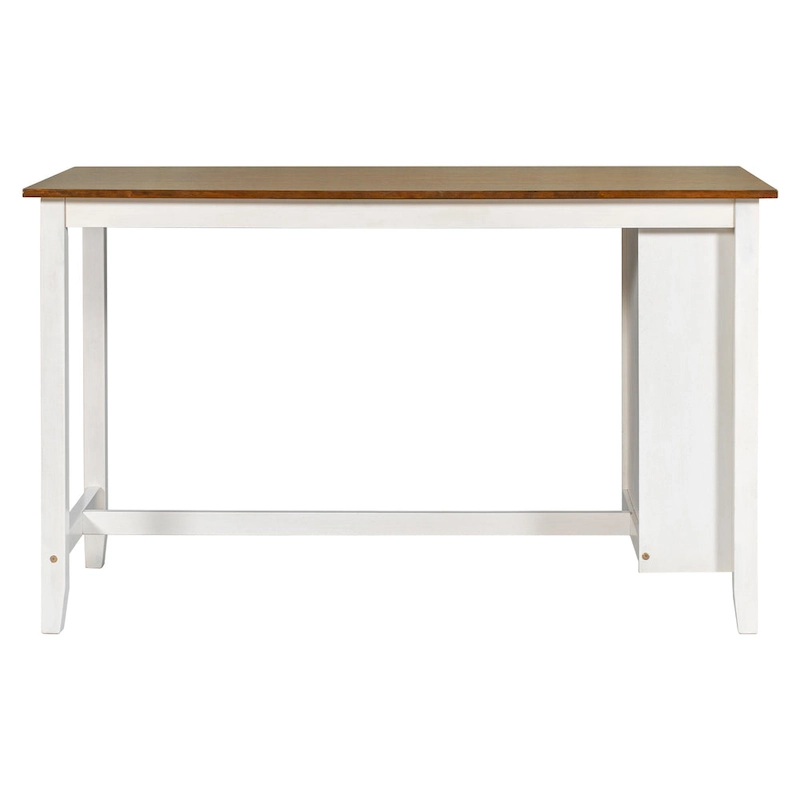 5-Piece Rustic Dining Set with Wooden Bar Table & 4 Chairs