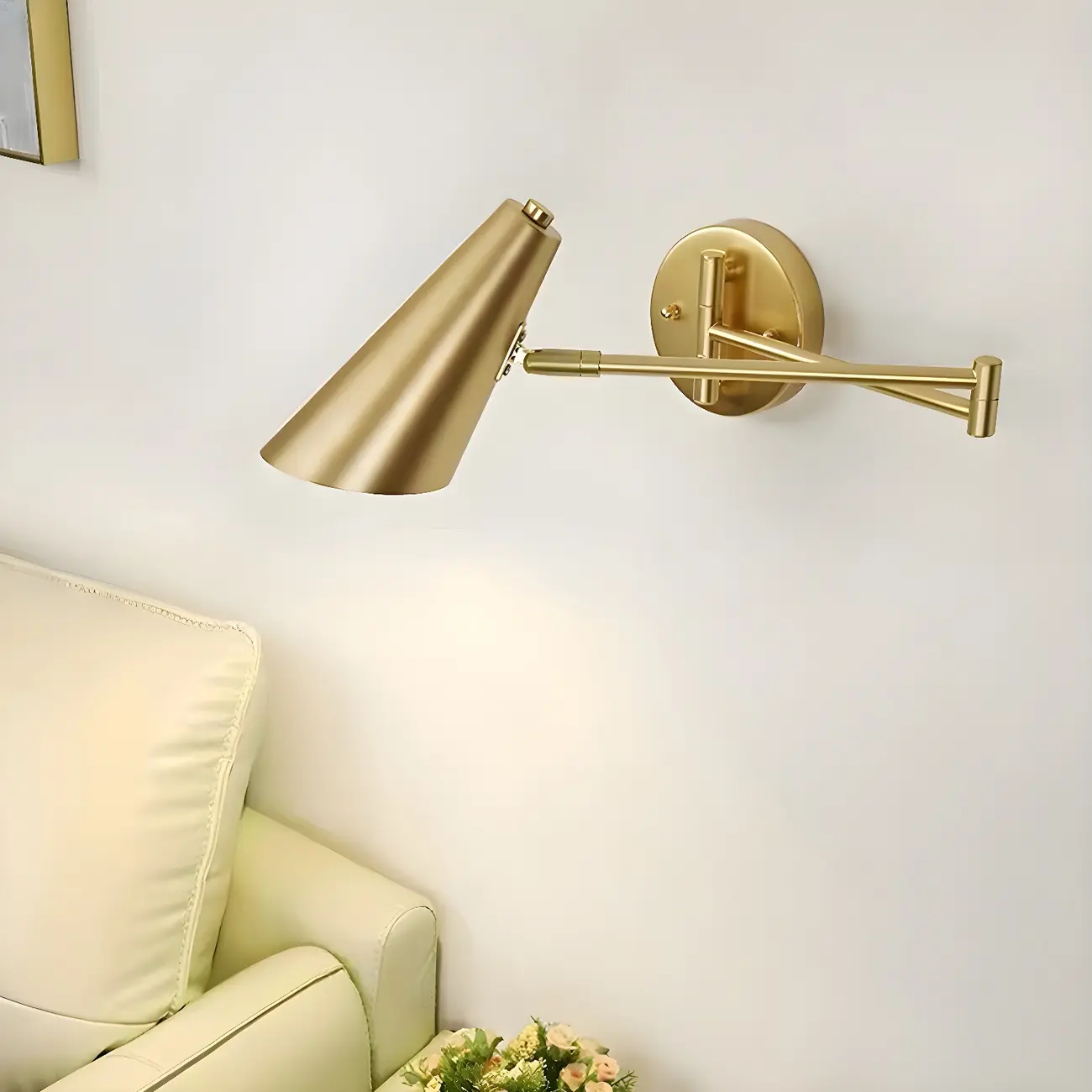 Modern Gold Simple Swing Arm Wall Light