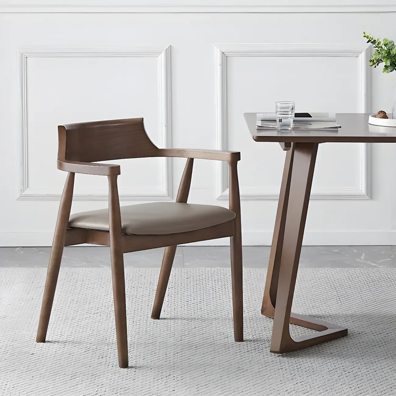 Mid Century Solid Wood Dining Chair Set of 2