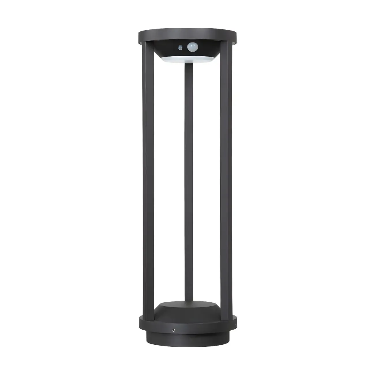 Open Cylindrical Black Metal Solar Landscape Lighting