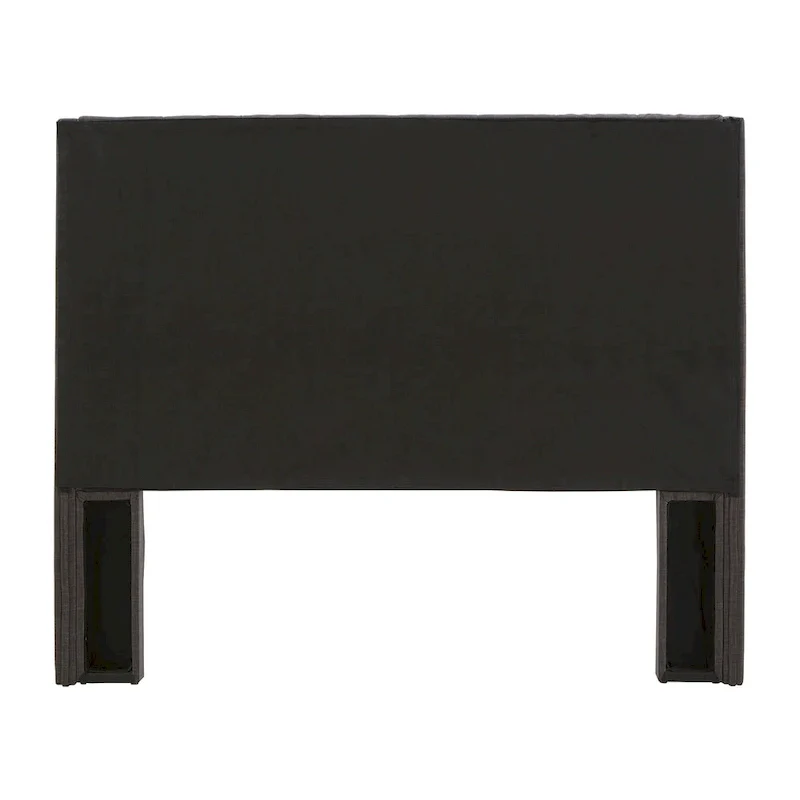 Full Wingback Button-Tufted Headboard, Beige/Dark Grey/Grey, Linen