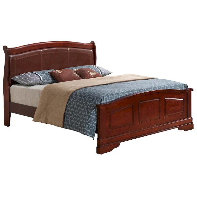 Upholstered Wood King Panel Bed