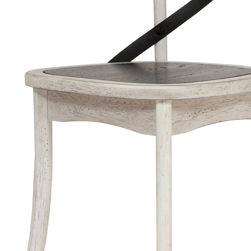 McFarlane Farmhouse Antique White Wood X-backed Chairs by Furniture of America (Set of 2)