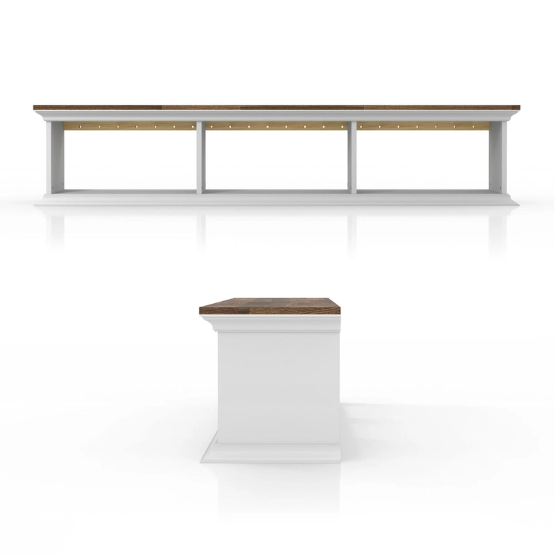 DH BASIC Transitional White 63-Inch 3-Shelf Floating TV Stand by Denhour