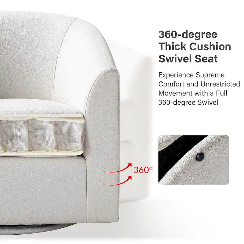 Cuenca Modern Upholstered Barrel Chair with Swivel Base Set of 2