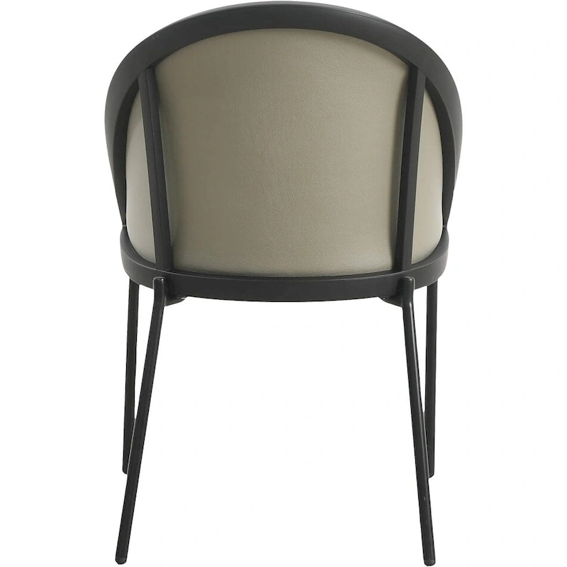 Urbane Upholstered Faux Leather Dining Chair with Powder Coated Steel Legs by LeisureMod