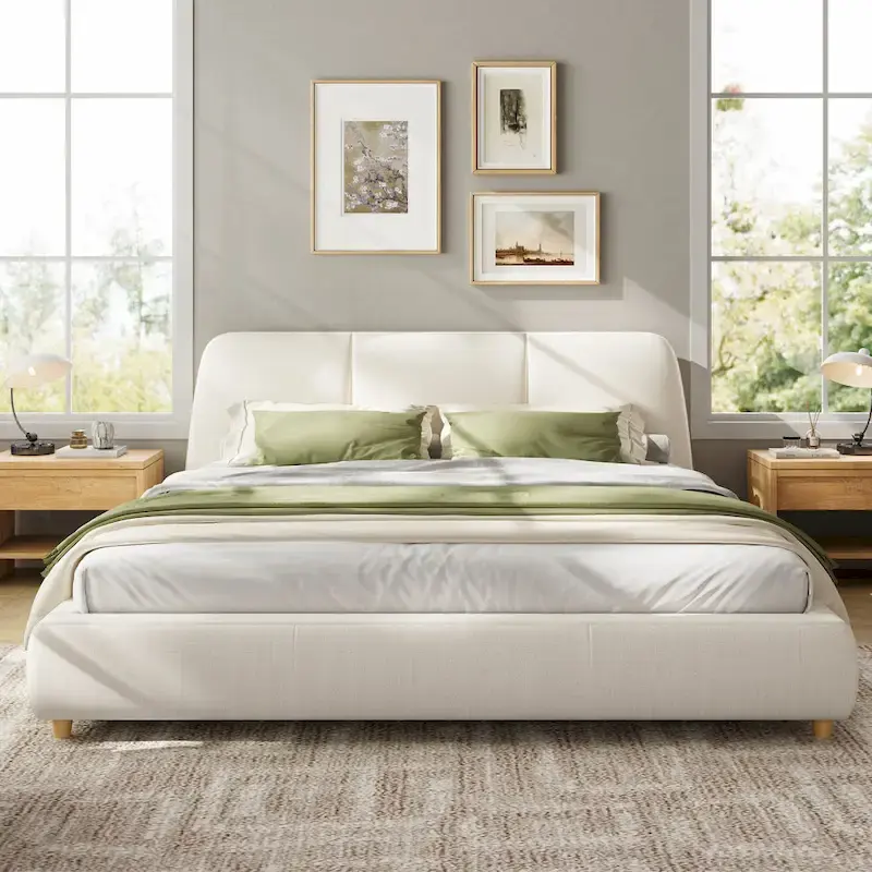 Christopher Knight Home- Mitchell Modern Upholstered Bed Frame
