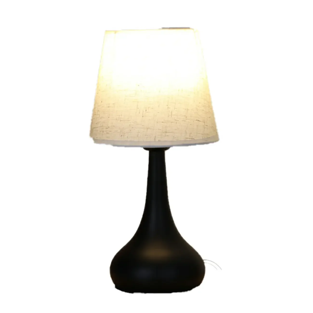 Bedside Elegant Black/White Metal Fabric Table Lamp