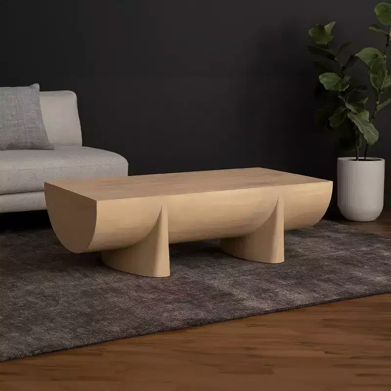 Royal Hampton Coffee Table | 48 Log Design | Natural Mango Wood Hand Crafted