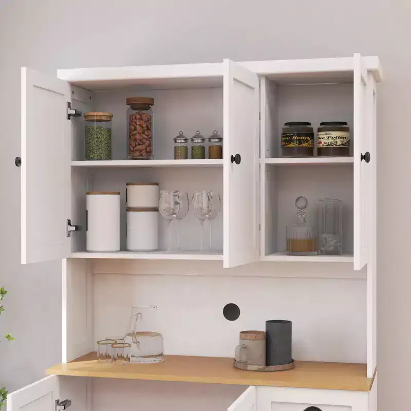 AndMakers Wood 39.76 in. Pantry Cabinet with Adjustable Shelves