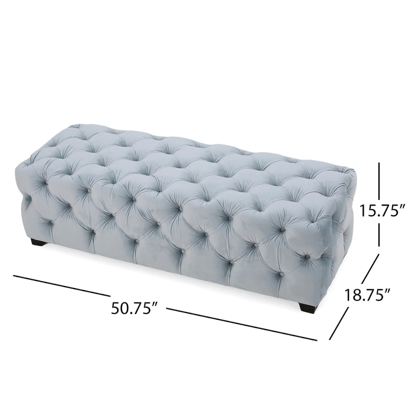 Piper Glam Tufted Velvet Ottoman Bench by Christopher Knight Home