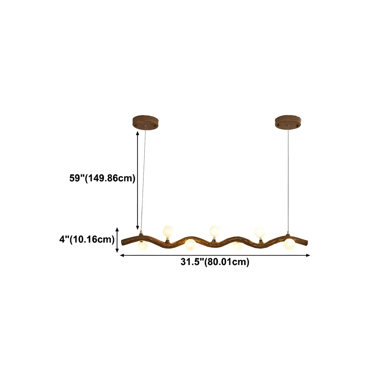 Modern Brown Glass Linear Island Pendant Light