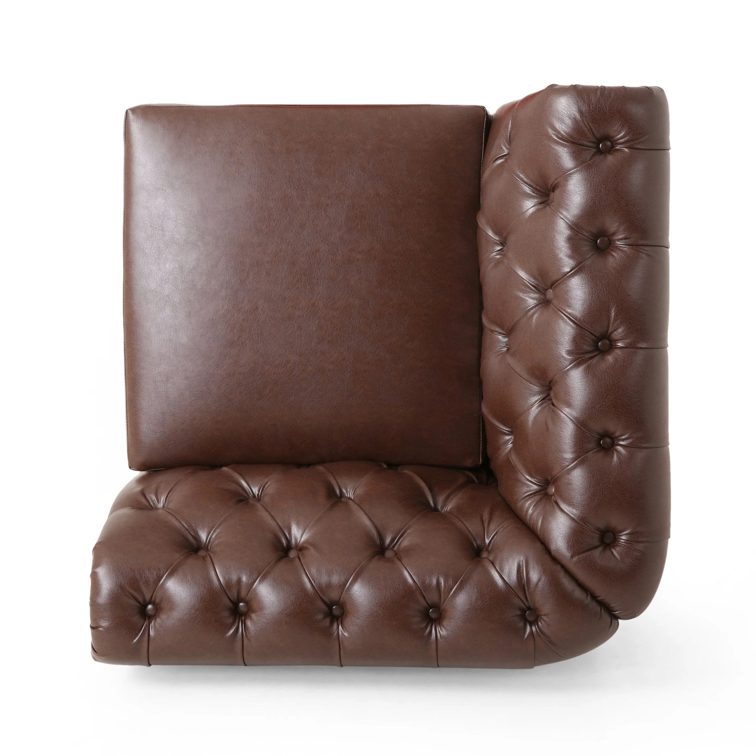 Tufted 7 Seater Sectional Sofa with Nailhead Trim - NH635413