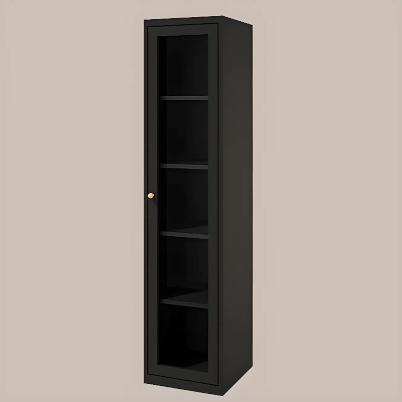 Minimalist Adjustable Wooden Glass Door Curio Cabinet