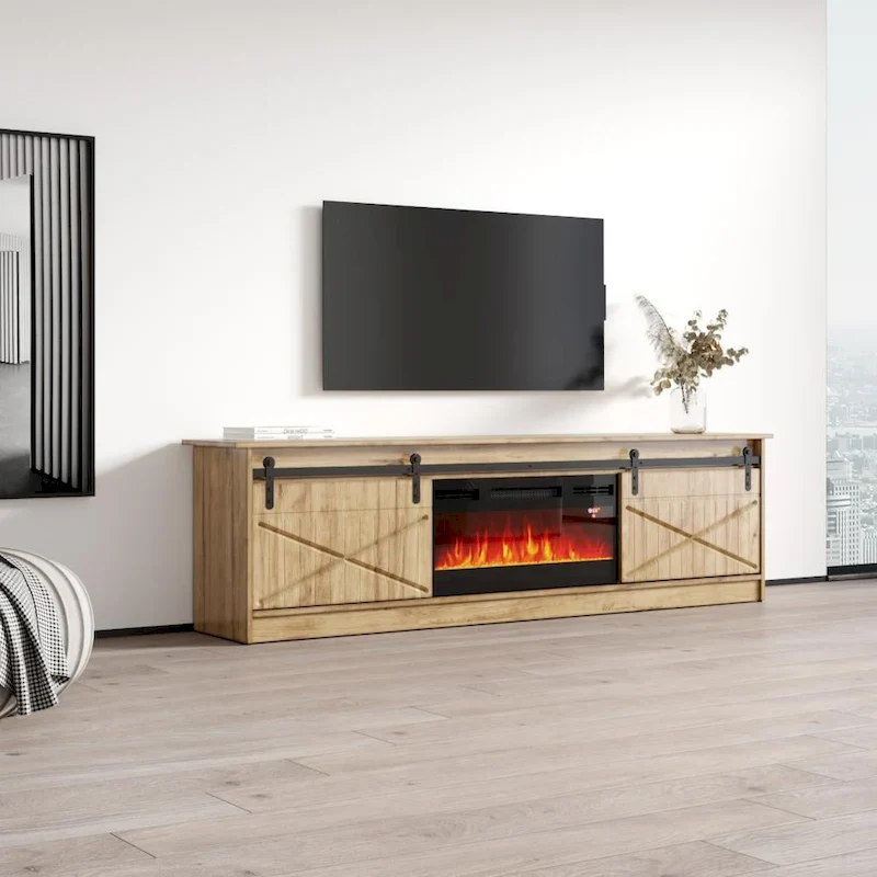 Granero BL-EF Electric Fireplace 79 TV Stand