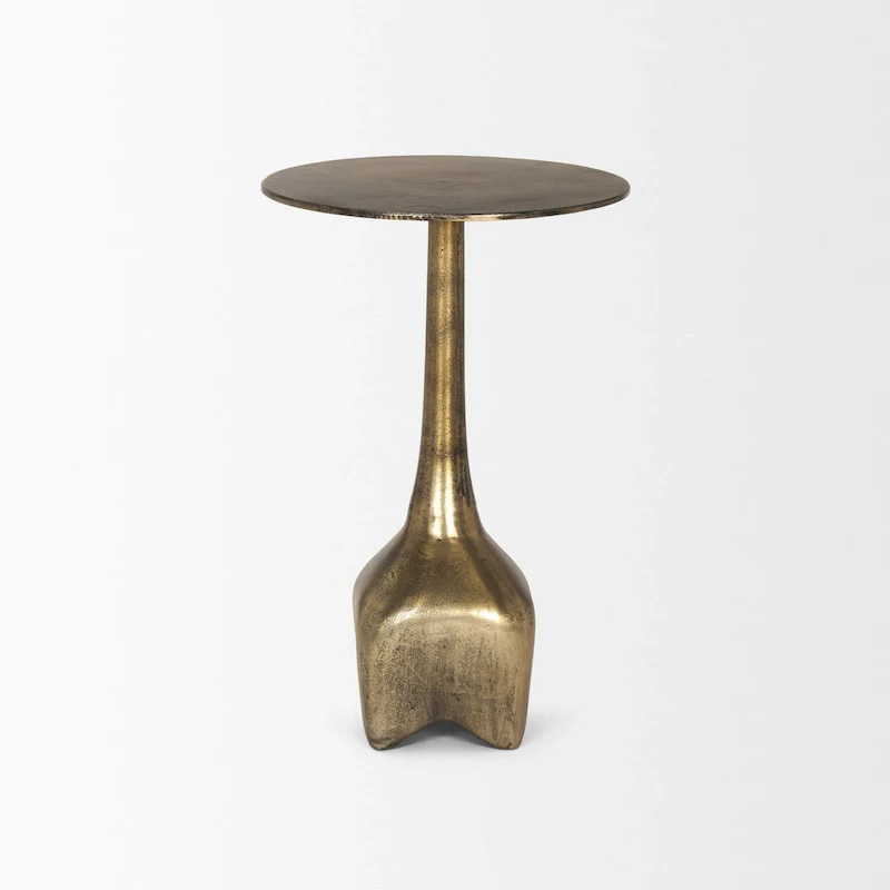Risha Large Gold Metal Accent Table