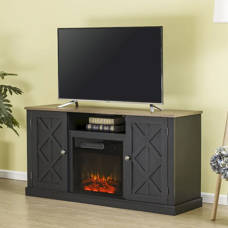 54 in. TV Stand Console for TVs up to 60 in. with Electric Fireplace - 54  in Width