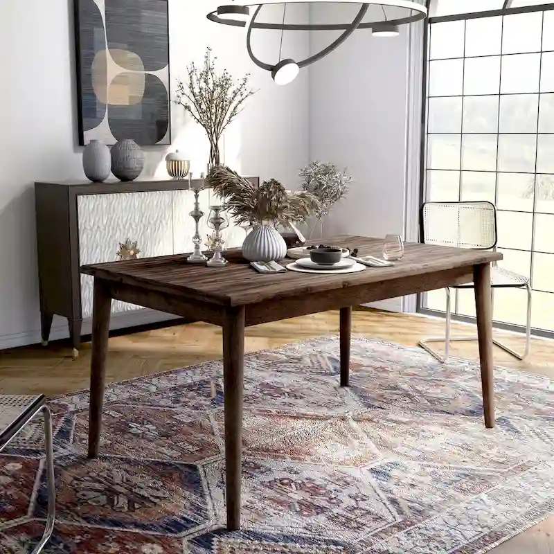 Sevo Midcentury Modern Brown 59-inch Dining Table