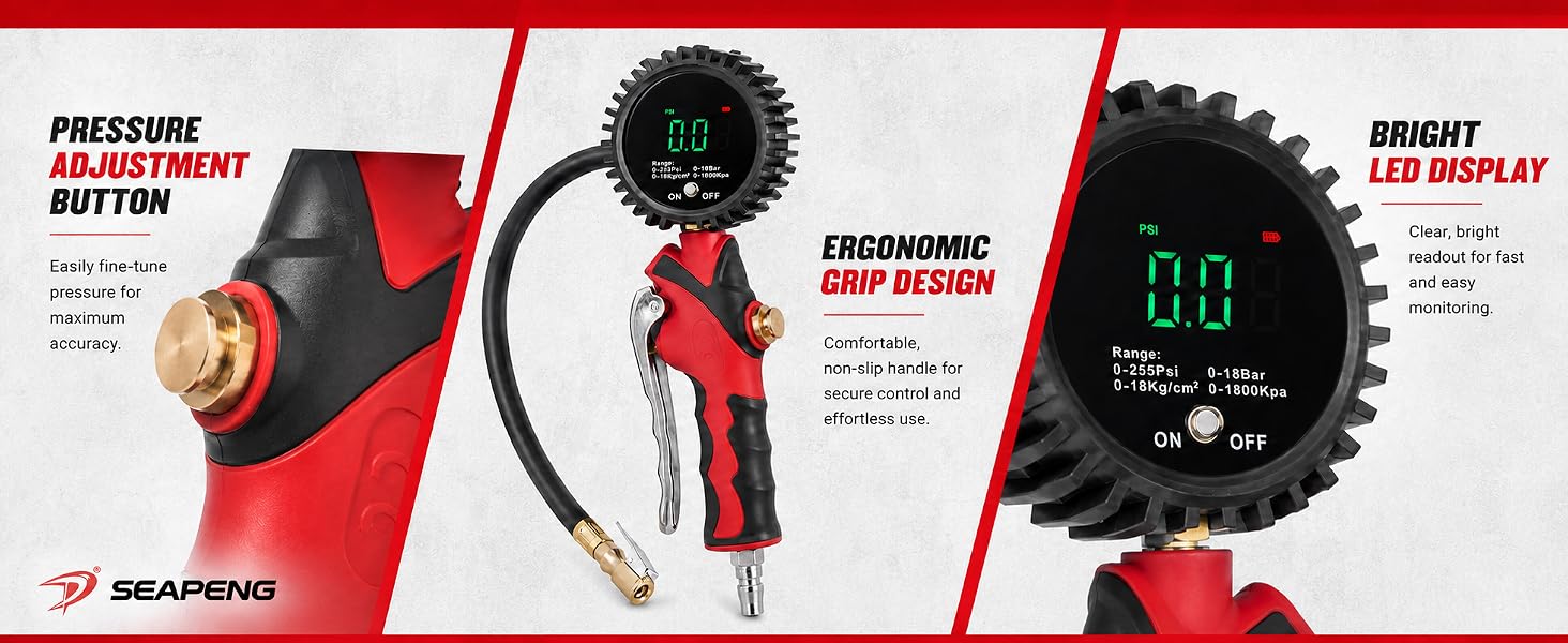 TB-802 digital tire inflator for garages, tire shops, and repair workshops.