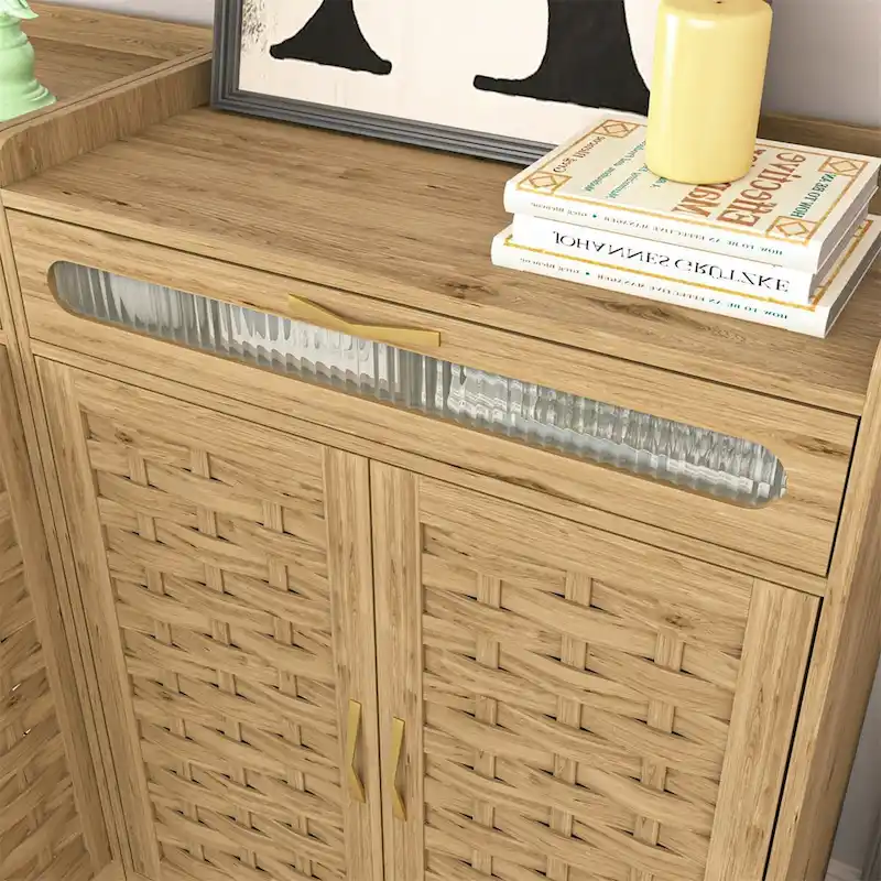 Coffee Bar Cabinet,Modern Farmhouse Buffet Sideboard with Drawer