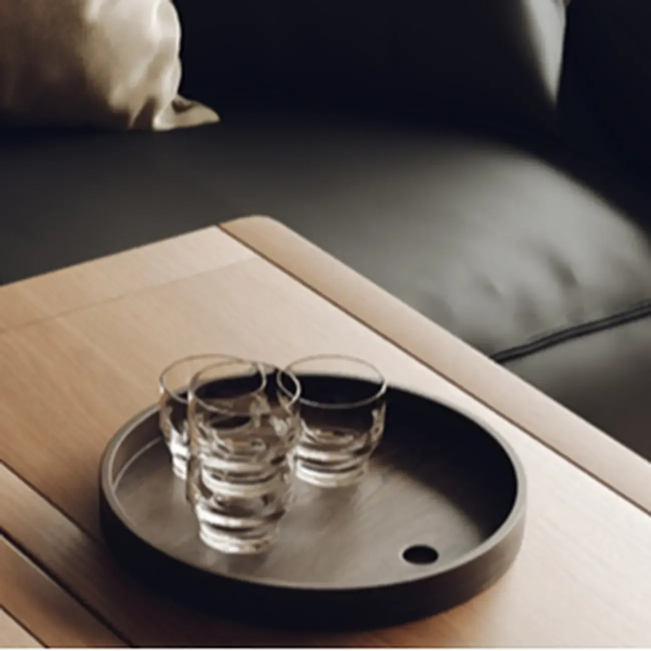 Modern Folding Table Top Wood Mobile Side Table with Wheels