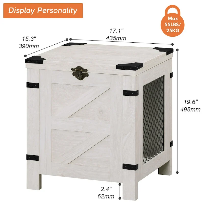 Lift Top End Table,Nightstand with Rustic Lock