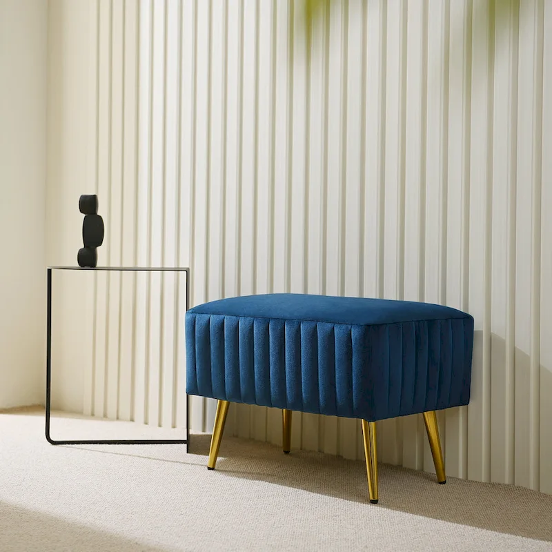 24-inch Modern Upholstered Entryway Bench with Velvet Seat